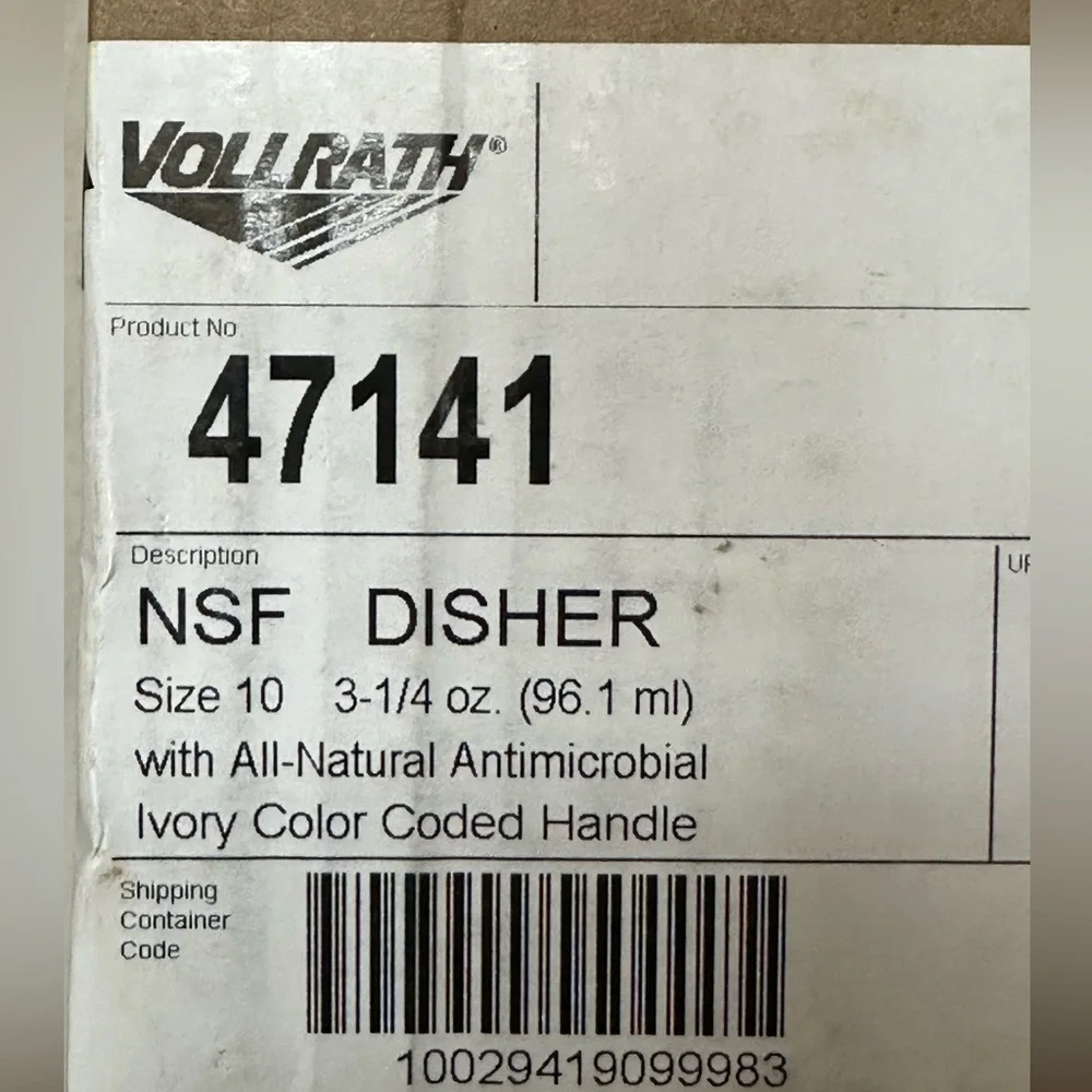 Vollrath Disher w/Color Coded Handle - #10